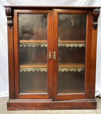 Lot 3176 - A Victorian mahogany glazed bookcase, fitted...