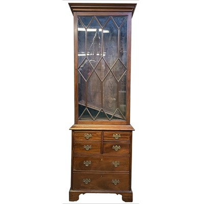 Lot 3177 - A 19th century mahogany bookcase cabinet, with...