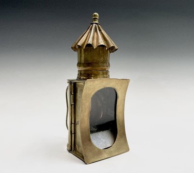 Lot 116 - A 19th century brass night watchman's lamp....