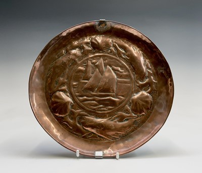 Lot 121 - An Arts and Crafts period Newlyn copper plate,...
