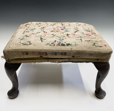 Lot 3186 - A late George III elm stool, with floral...