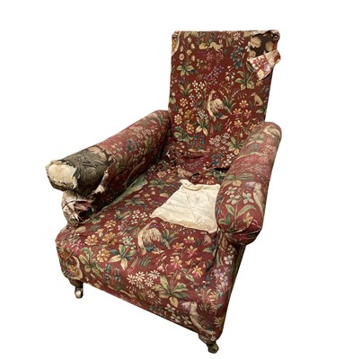 Lot 3199 - A late Victorian upholstered walnut armchair...