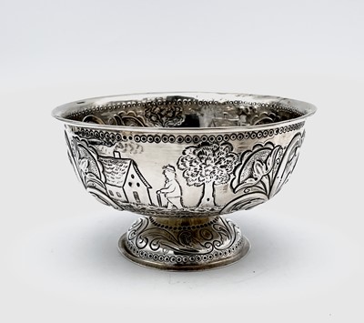 Lot 52 - A Dutch repouse silver footed bowl 12.5cm...