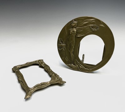 Lot 210 - An Art Nouveau brass photograph frame cast...