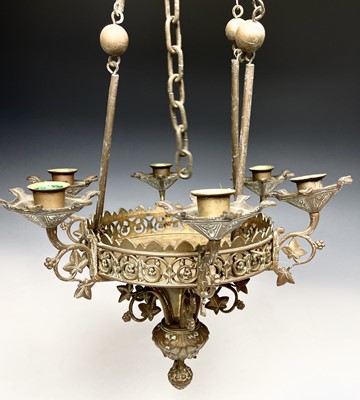 Lot 383 - A late 19th/early 20th century brass hanging...