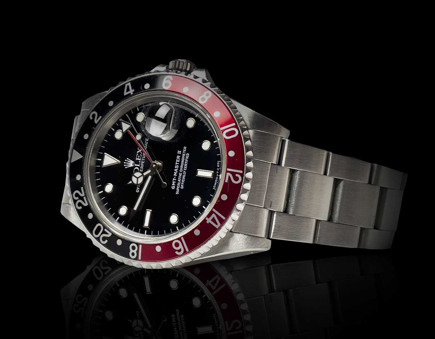 Lot 6 - A stainless steel gentleman's Rolex GMT Master...