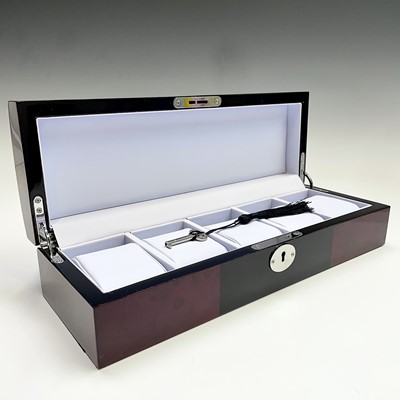 Lot 3 - A horologists casket to hold five watches