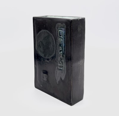 Lot 238 - A Troika Pottery slab vase, with black glaze...