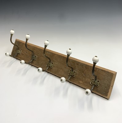 Lot 285 - A set of five Victorian brass and white china...