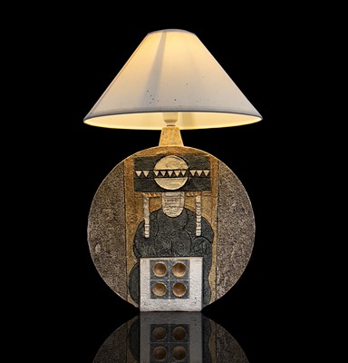 Lot 230 - A Troika large discus table lamp with shade...