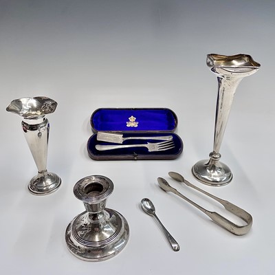 Lot 48 - An Elkington epns christening spoon and fork,...