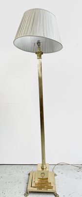 Lot 3152 - A brass Corinthian column standard lamp, the...
