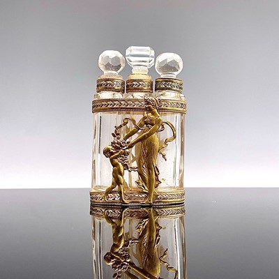 Lot 332 - A 19th century French Baccarat glass three...