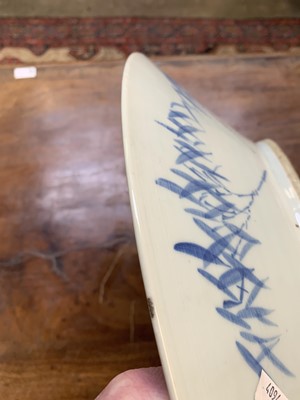 Lot 19 - A Chinese blue and white porcelain charger,...