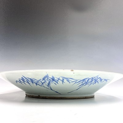 Lot 19 - A Chinese blue and white porcelain charger,...