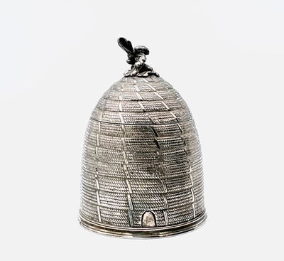 Lot 22 - A heavy William IV skep honey pot, height...