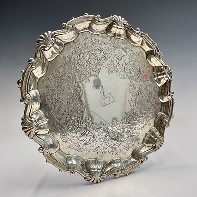 Lot 110 - A George II silver tray by James Morison...