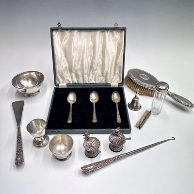 Lot 64 - A pair of Pedro Duran silver salts, a William...