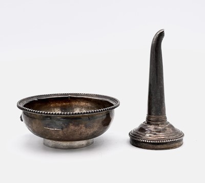 Lot 49 - A Georgian silver beaded two-part silver wine...