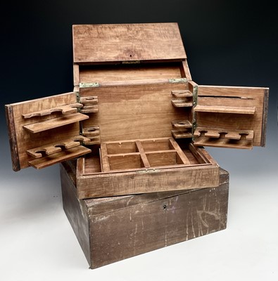 Lot 265 - A walnut decanter and glass cabinet, early...