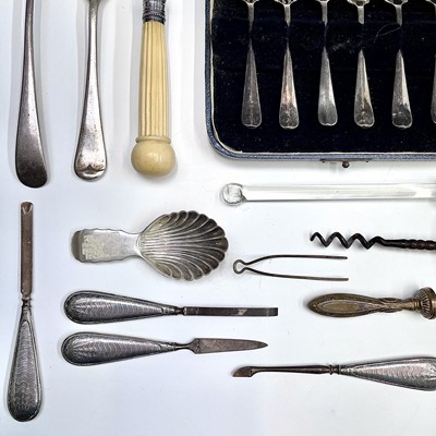 Lot 19 - Plated wares, a sugar loaf cutter etc.