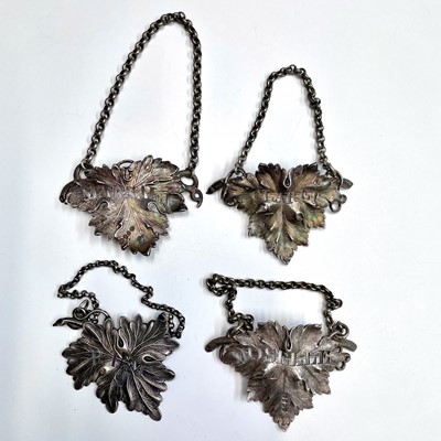Lot 136 - Four 19th-century silver pierced vine leaf...