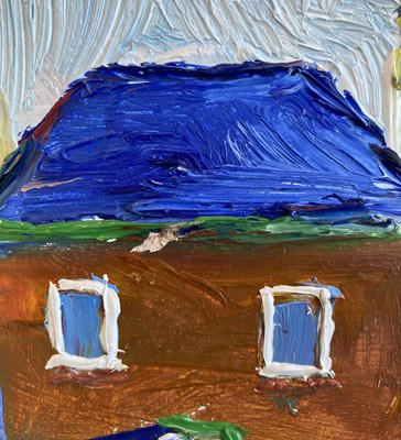 Lot 140 - Fred YATES (1922-2008) Village Scene Oil on...