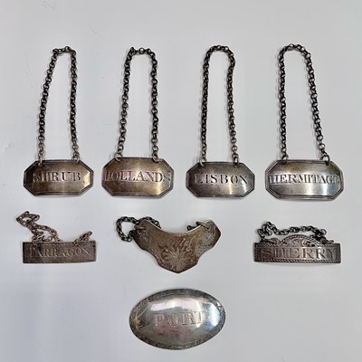 Lot 109 - Four apparently silver but unmarked old wine...