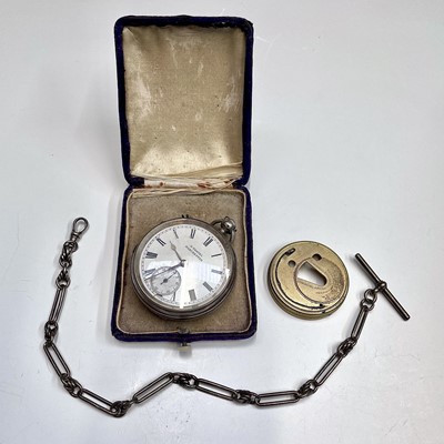 Lot 2 - A silver Samuel key-wind open-face pocket...