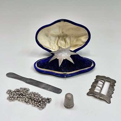 Lot 35 - A silver Masonic star by TH London 1814 16.2gm...
