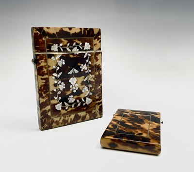 Lot 142 - Two 19th-century tortoiseshell veneered card...