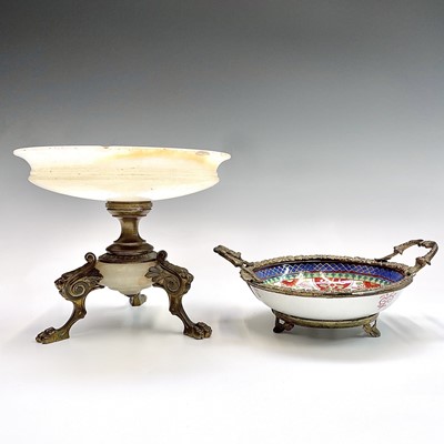 Lot 275 - A 19th century marble and bronze tazza, the...