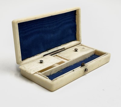 Lot 140 - A George III ivory and gold inlaid toothpick...