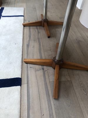 Lot 287 - A retro 1960/70's teak and walnut dining suite,...