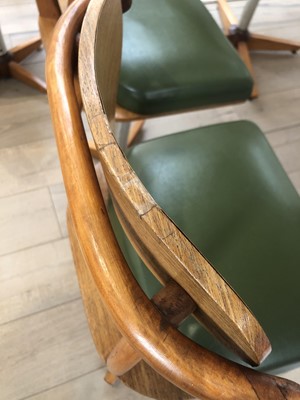 Lot 287 - A retro 1960/70's teak and walnut dining suite,...
