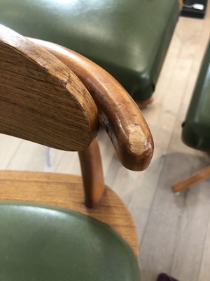 Lot 287 - A retro 1960/70's teak and walnut dining suite,...