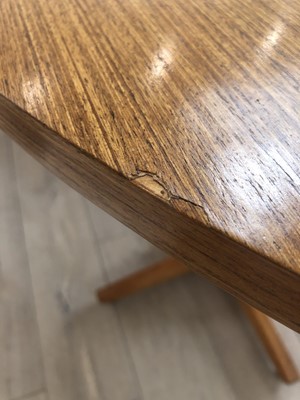 Lot 287 - A retro 1960/70's teak and walnut dining suite,...