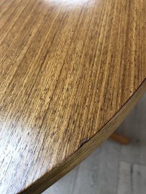 Lot 287 - A retro 1960/70's teak and walnut dining suite,...