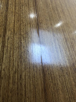 Lot 287 - A retro 1960/70's teak and walnut dining suite,...