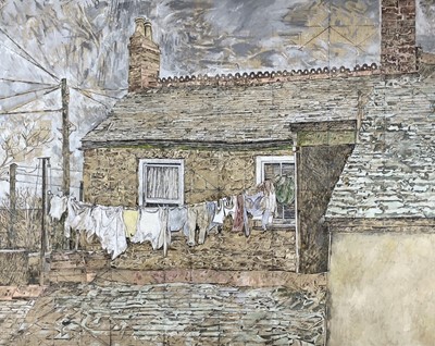 Lot 36 - David HAUGHTON (1924-1991) House with Washing...