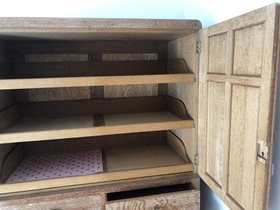 Lot 284 - A Heal's Arts & Crafts limed oak linen press,...