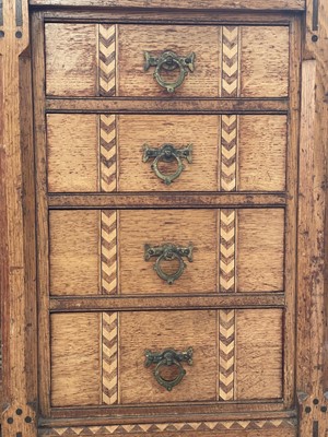 Lot 3206 - A Victorian Gothic revival oak ebony and...