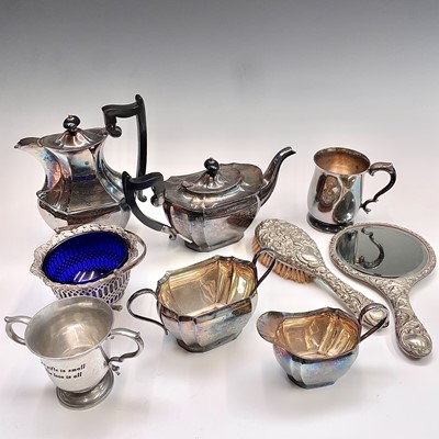 Lot 76 - A four-piece epns tea service and other epns etc.