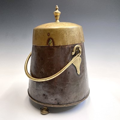 Lot 228 - A 19th century Dutch copper and brass ember...