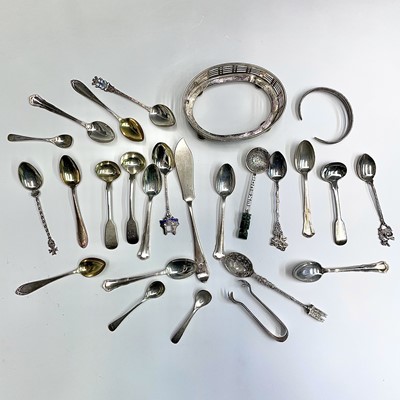 Lot 111 - Silver and silver coloured metal cutlery etc....