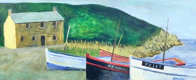 Lot 103 - Jack PENDER (1918-1998) Cove Boats Oil on...