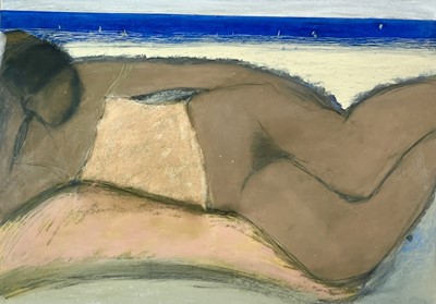 Lot 145 - John EMANUEL (1930) Sunbather Mixed media 53 x...
