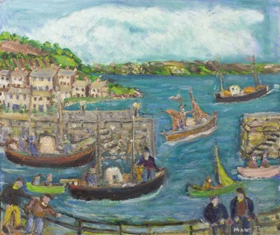 Lot 153 - Mary JEWELS (1886-1977) Cornish Harbour Oil on...