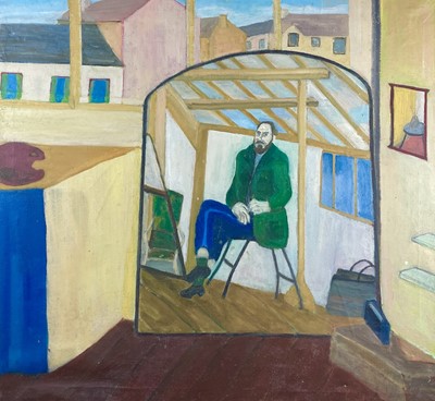 Lot 135 - Bob BOURNE (1931) Self Portrait in Mirror Oil...