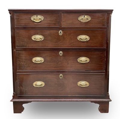 Lot 3154 - A 19th century mahogany chest of two short and...
